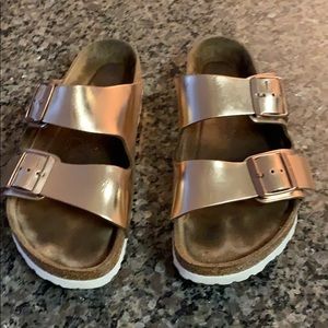 Rose Gold Birkenstock Sandals